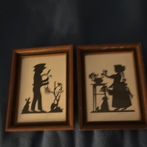 Silhouette Art Pair in Wooden Frames